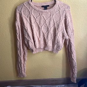 S Forever 21 Cropped Light Pink Sweater